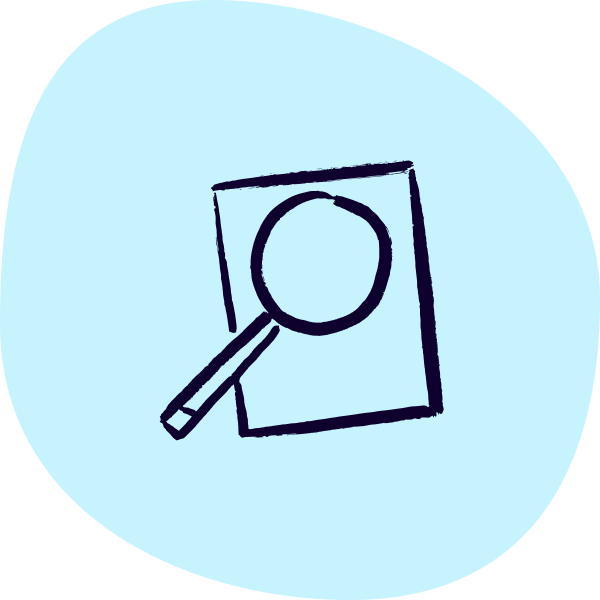 magnifying glass on document icon